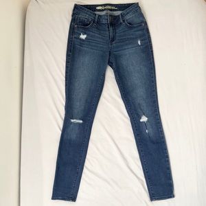 OLD NAVY dark blue distressed skinny jeans